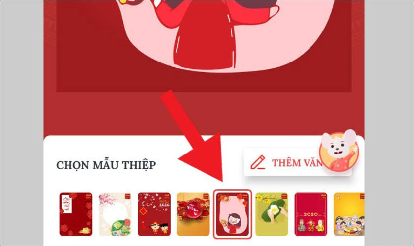 Tìm và chọn mẫu trên app