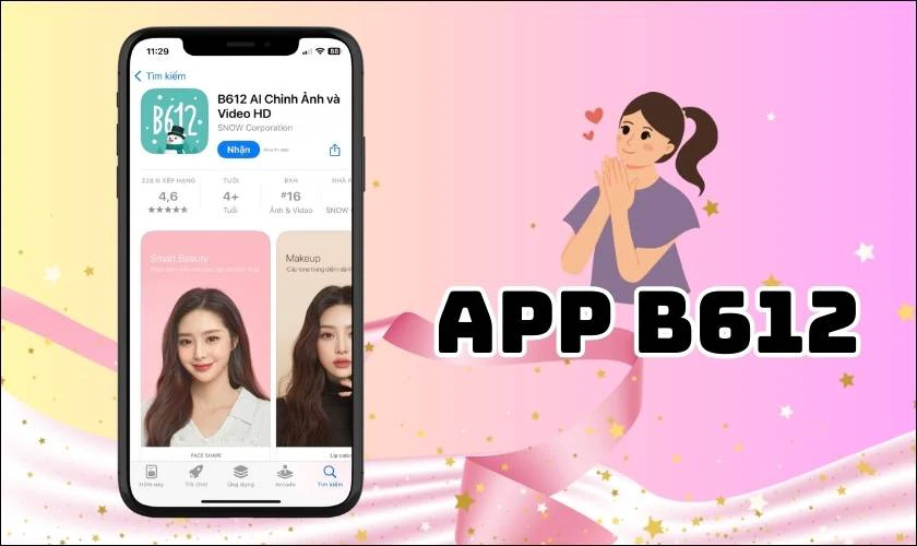 Ứng dụng chụp ảnh B612 kiểu H&agrave;n Quốc 