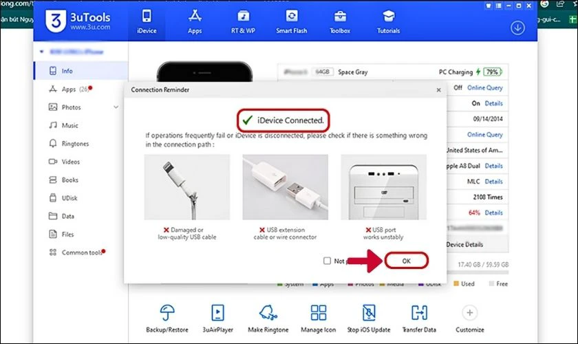 Sau đó, bạn chọn OK để tiếp tục