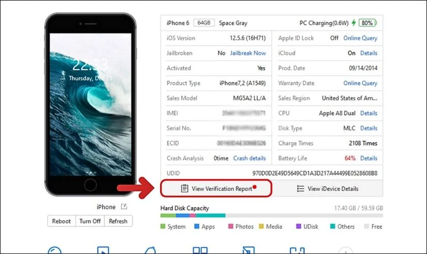 Bạn chọn vào View Verification Report