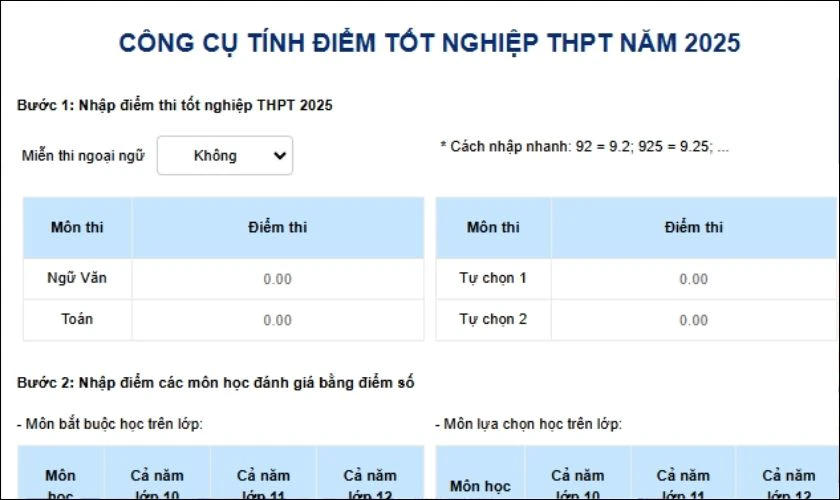 App tính điểm tốt nghiệp THPT, THCS chính xác 2026