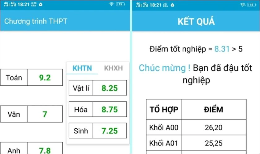 Tính điểm thi THPT 2026 là ứng dụng di động phục vụ học sinh muốn thao tác trên điện thoại