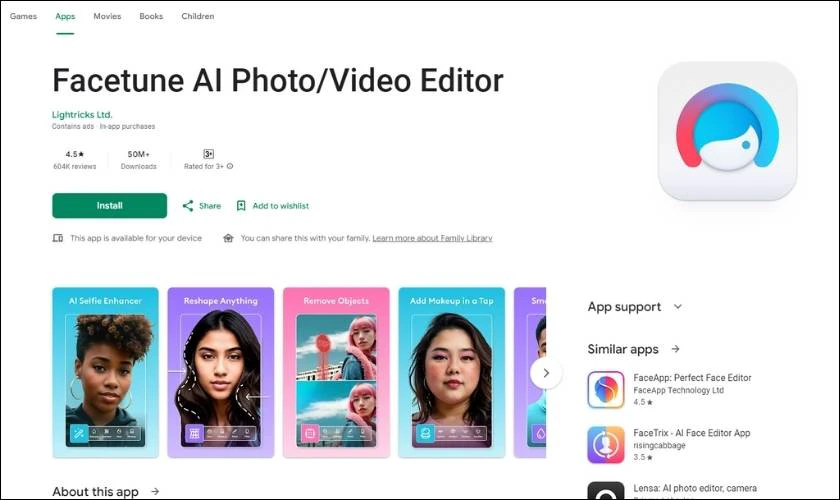 Facetune 2 - App xoá phông nền miễn phí trên iPhone và Android
