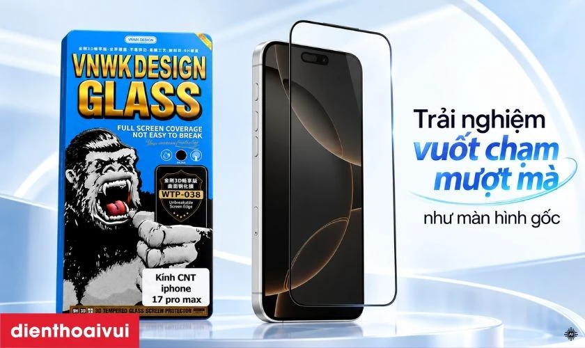 Apple iPhone 17 Pro Max dán chống va đập Kingkong full cao cấp