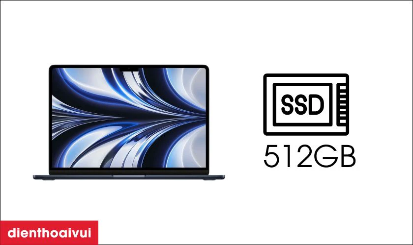 SSD 512GB – không gian lưu trữ rộng rãi, tốc độ cao