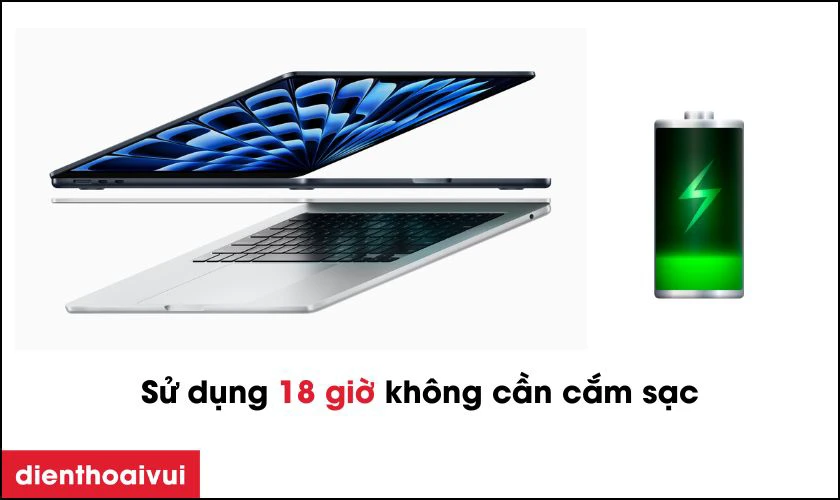 Thời lượng pin ấn tượng lên đến 18 giờ sử dụng