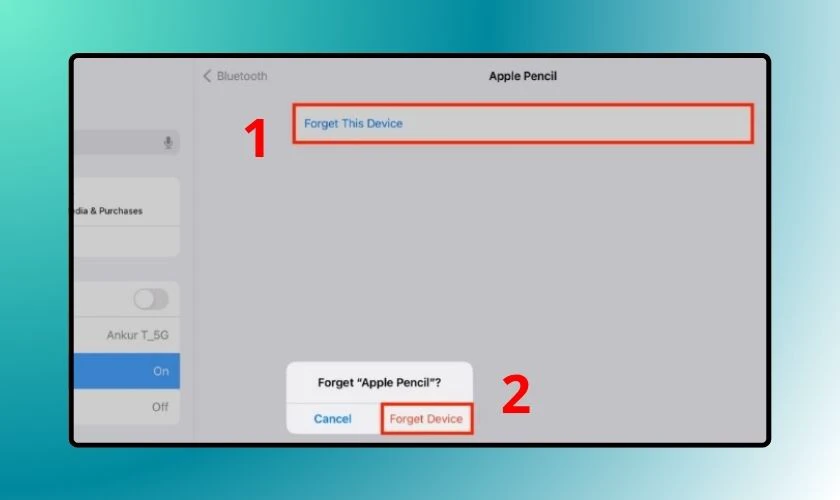 Nếu Apple Pencil xuất hiện, chạm vào nút thông tin rồi chọn Quên thiết bị này
