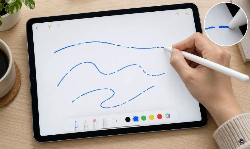 Vì sao Apple Pencil bị đứt nét khi viết hoặc vẽ?