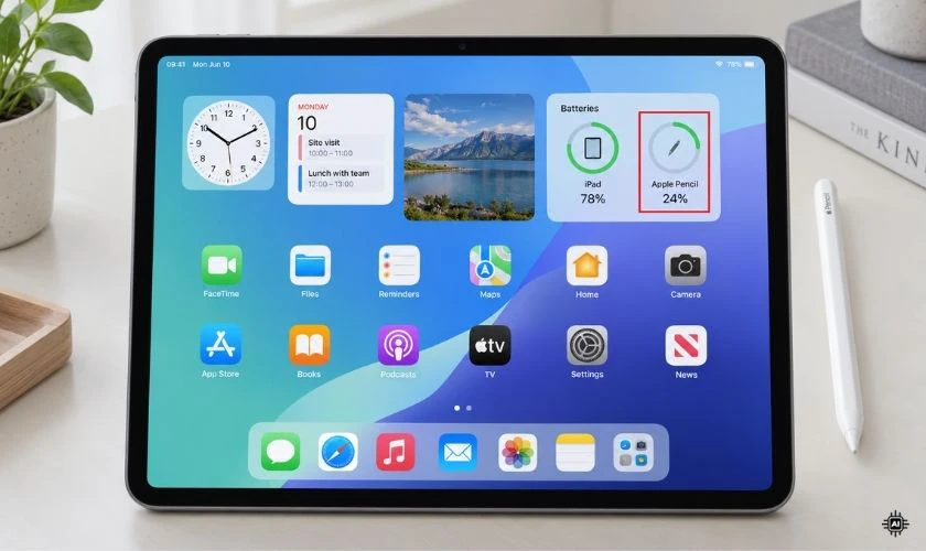 Kiểm tra pin và kết nối lại Apple Pencil với iPad