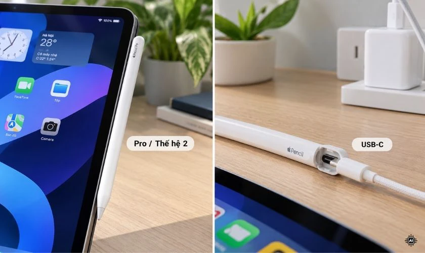 Sạc Apple Pencil theo đúng phiên bản