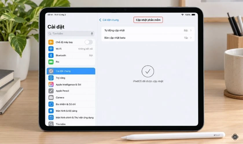 Khởi động lại iPad và cập nhật iPadOS