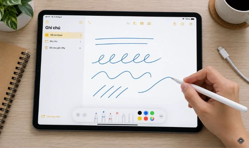 Thử viết trên ứng dụng khác và ngắt sạc iPad khi sử dụng