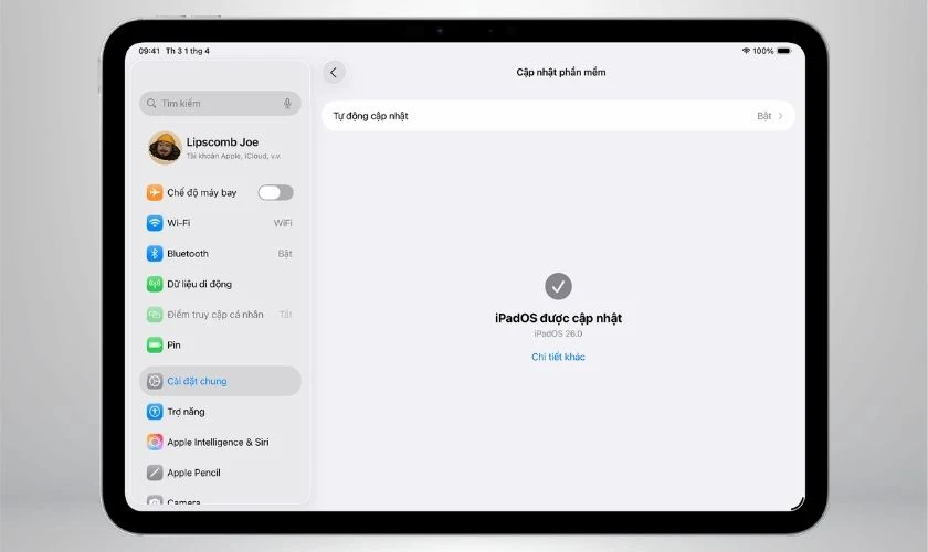 Phiên bản iPadOS hoặc ứng dụng chưa phù hợp
