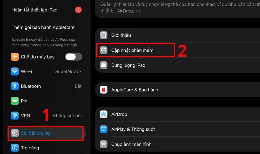 Cập nhật iPadOS khi Apple Pencil không viết được tiếng Việt