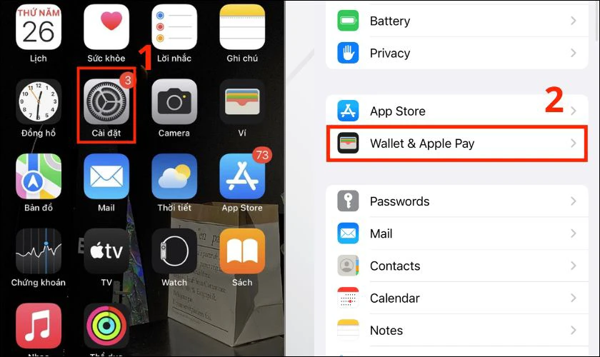 Hướng dẫn c&agrave;i đặt v&agrave; sử dụng Apple Wallet từ C&agrave;i đặt