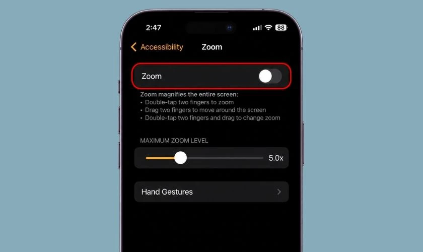 Tắt tính năng Zoom trên iPhone