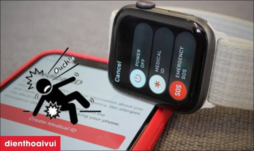 Cảnh b&aacute;o v&agrave; gửi t&iacute;n hiệu cầu cứu của Apple Watch Series 8 cũ