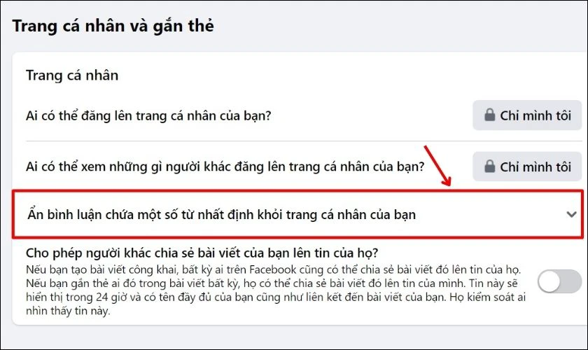 Chọn Ẩn b&igrave;nh luận 