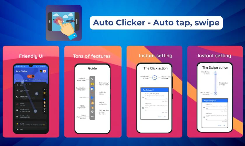 Auto Clicker gi&uacute;p click tự động m&agrave; kh&ocirc;ng cần quyền root