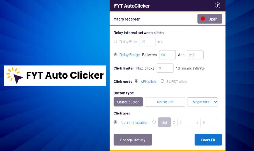 FYT Auto Clicker n&acirc;ng cấp hầu hết những t&iacute;nh năng, giao diện