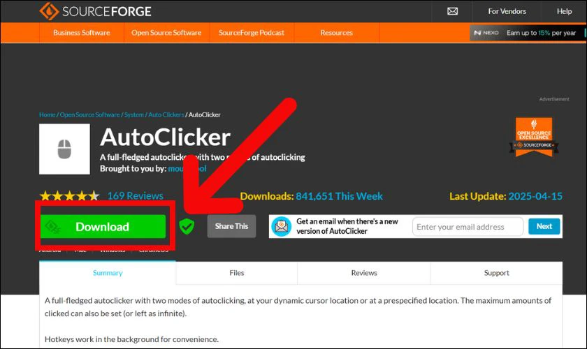 Tải ứng dụng OP Auto Clicker từ trang web ch&iacute;nh thức về m&aacute;y t&iacute;nh