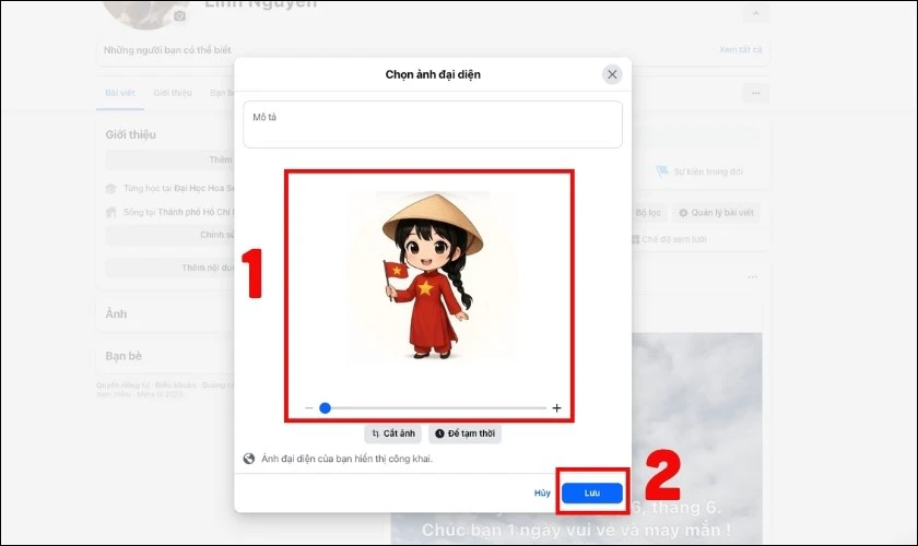 Bấm chọn ảnh cụ thể m&agrave; bạn muốn đổi