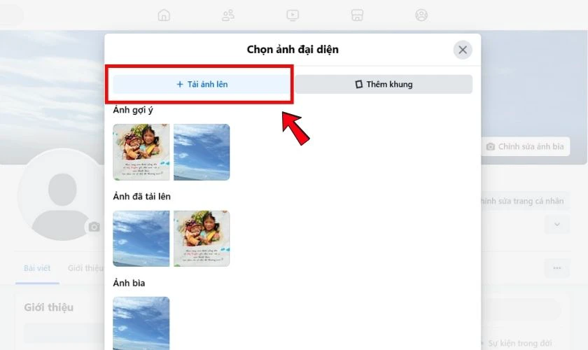 Chọn Tải ảnh lên