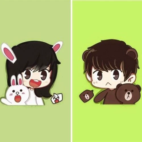 Avatar đ&ocirc;i cute cho cặp đ&ocirc;i