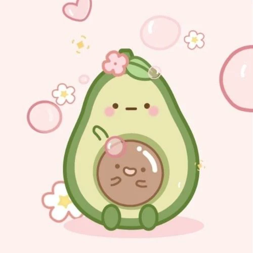 Avatar quả bơ cute, đ&aacute;ng y&ecirc;u m&agrave;u xanh