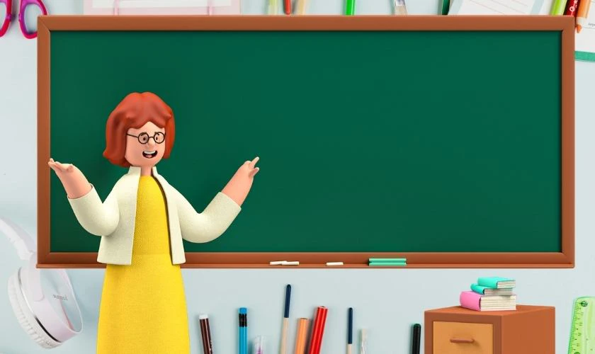 Background Back To School 2026 chủ đề thầy cô