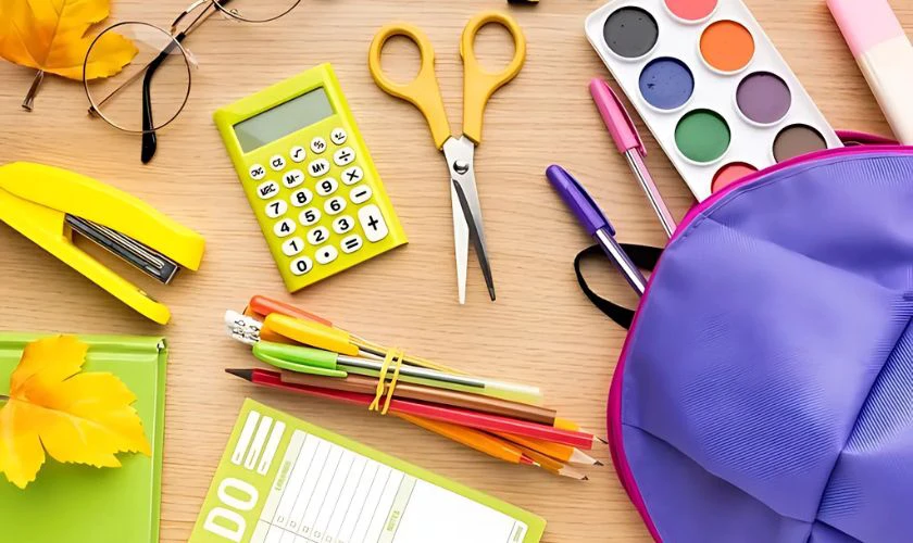 Ảnh mẫu Back To School background về đồ d&ugrave;ng học tập