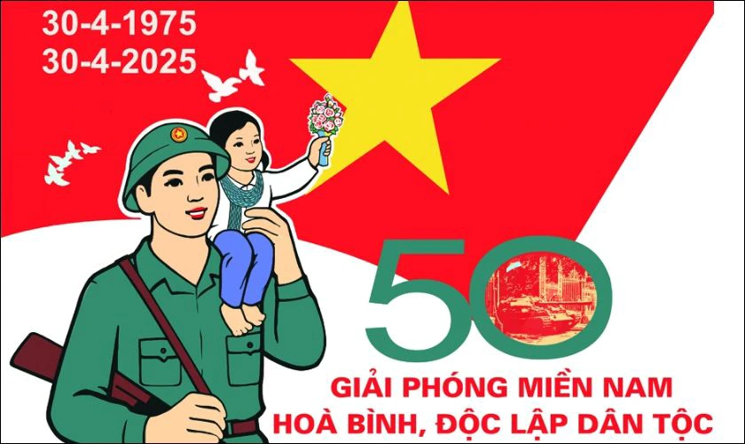 Backdrop 30/4 1/5 đẹp free