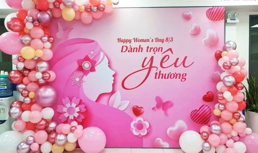 Backdrop 8/3 chủ đề phụ nữ