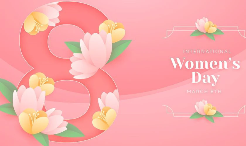 Backdrop 8/3 mầm non đẹp nhất