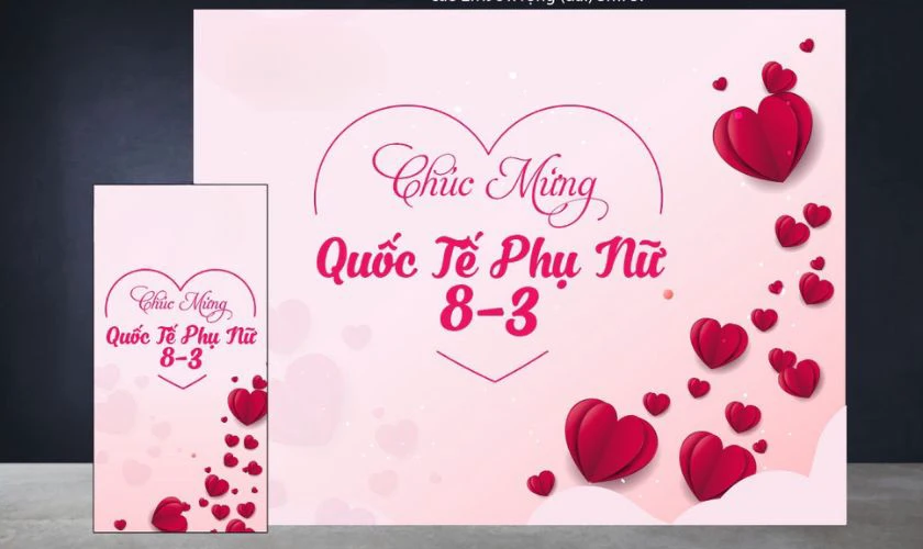 Backdrop 8/3 sang trọng đẹp