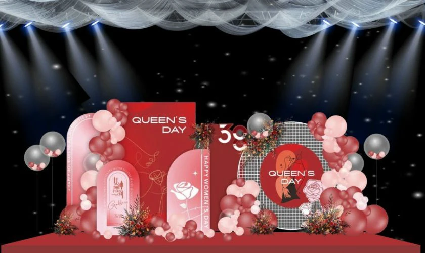 Backdrop 8/3 sang trọng mới