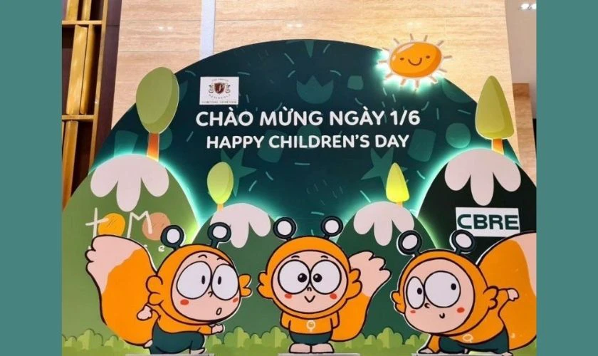 Backdrop Quốc tế Thiếu nhi 2025 chủ đề động vật 4K
