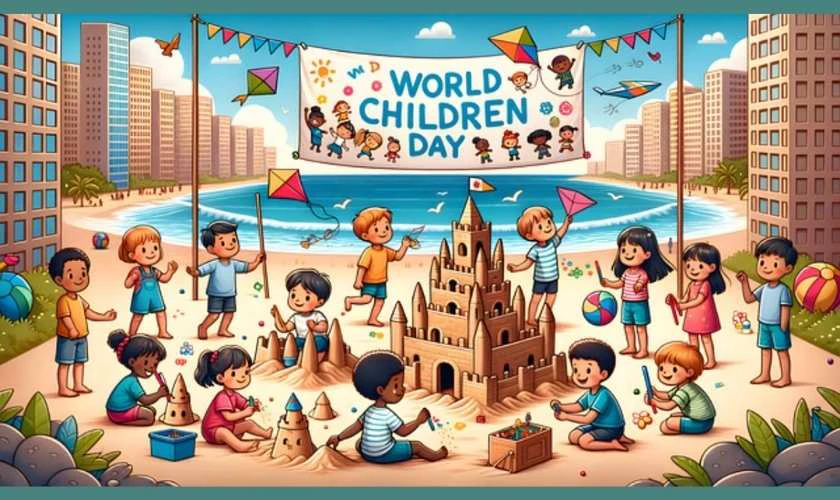Backdrop Quốc tế Thiếu nhi 2025 tại địa điểm sinh hoạt ngoài trời ý nghĩa
