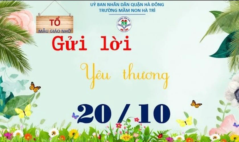 Background về ngày Phụ nữ Việt Nam cho mầm non