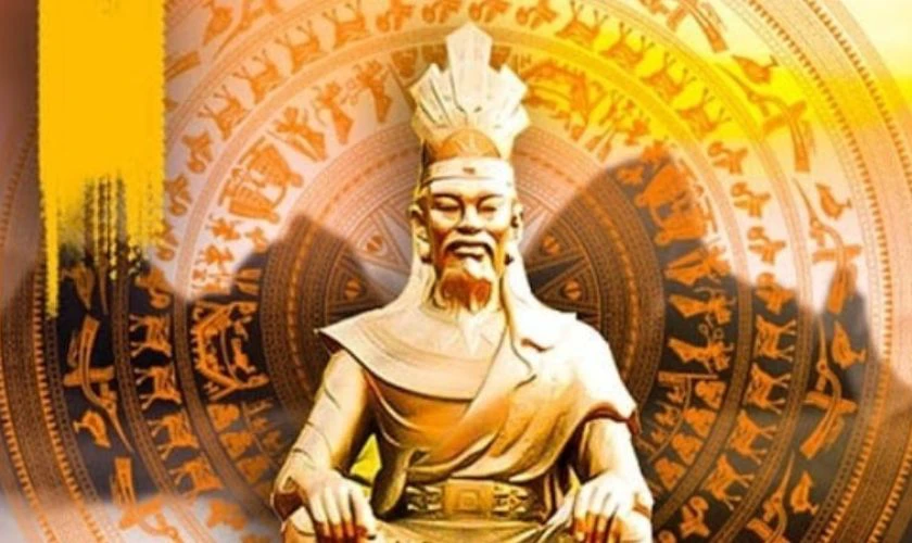Background Giỗ tổ Hùng Vương hình Vua Hùng đẹp