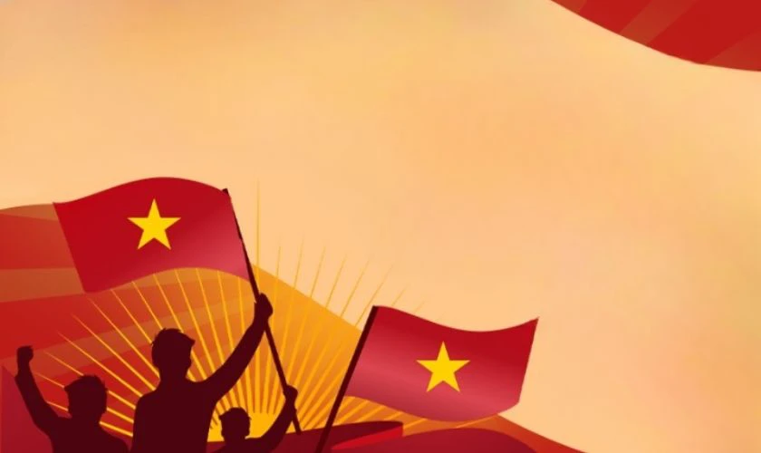 Ảnh nền Giỗ tổ 2025 có cờ Việt Nam tung bay đẹp nhất