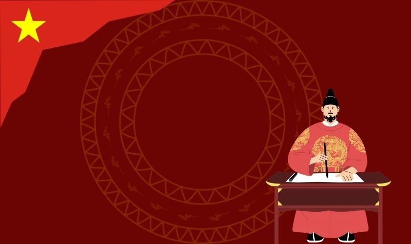 Background Giỗ tổ Hùng Vương có hình Vua Hùng