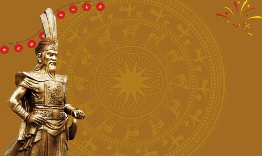 Background Giỗ tổ Hùng Vương có hình Vua Hùng đẹp nhất