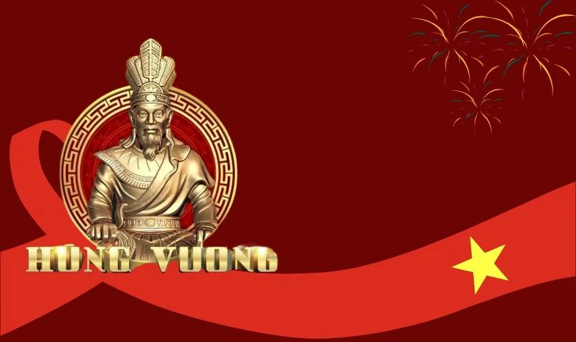 Background Giỗ tổ Hùng Vương có hình Vua Hùng đẹp