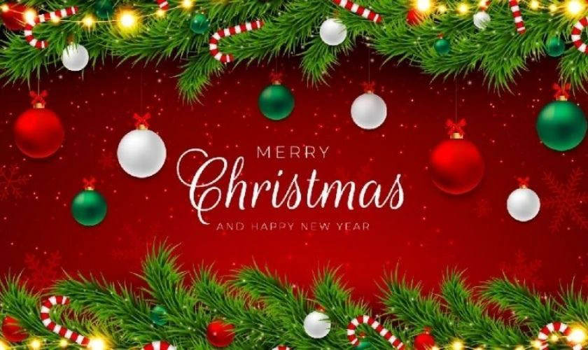 Nền Noel đỏ sang trọng 4K