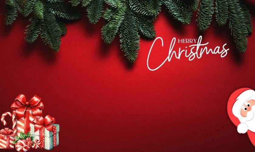 Nền Noel đỏ sang trọng 8K