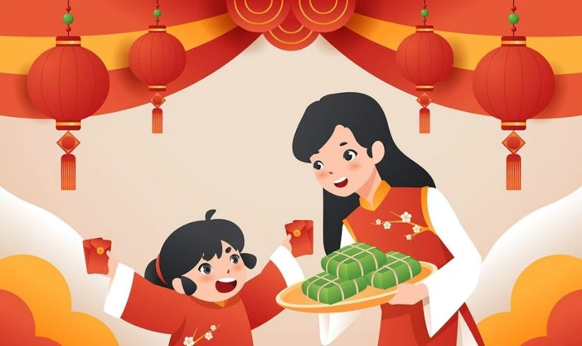 Background Tết đơn giản xuân Bính Ngọ