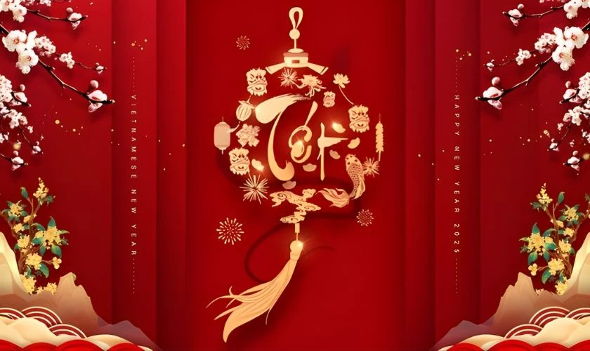 Background tiệc tất niên Tết
