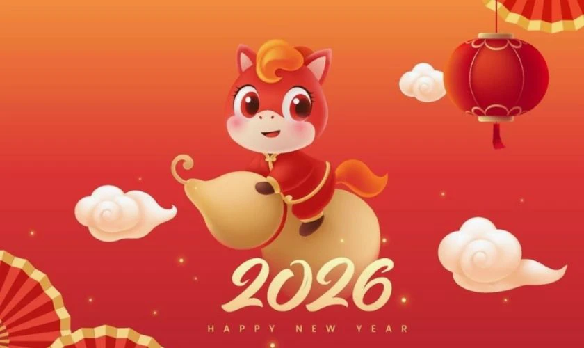 Background Tết 2026 chủ đề về ngựa