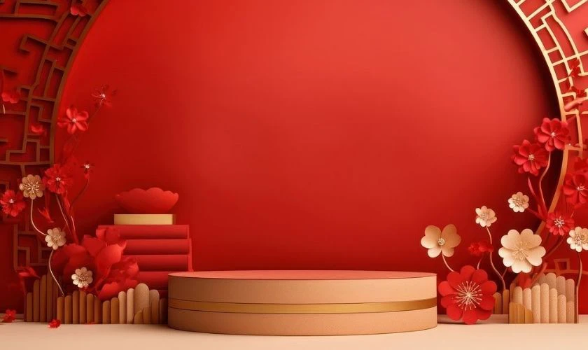 Background Tết 2026 3D đơn giản